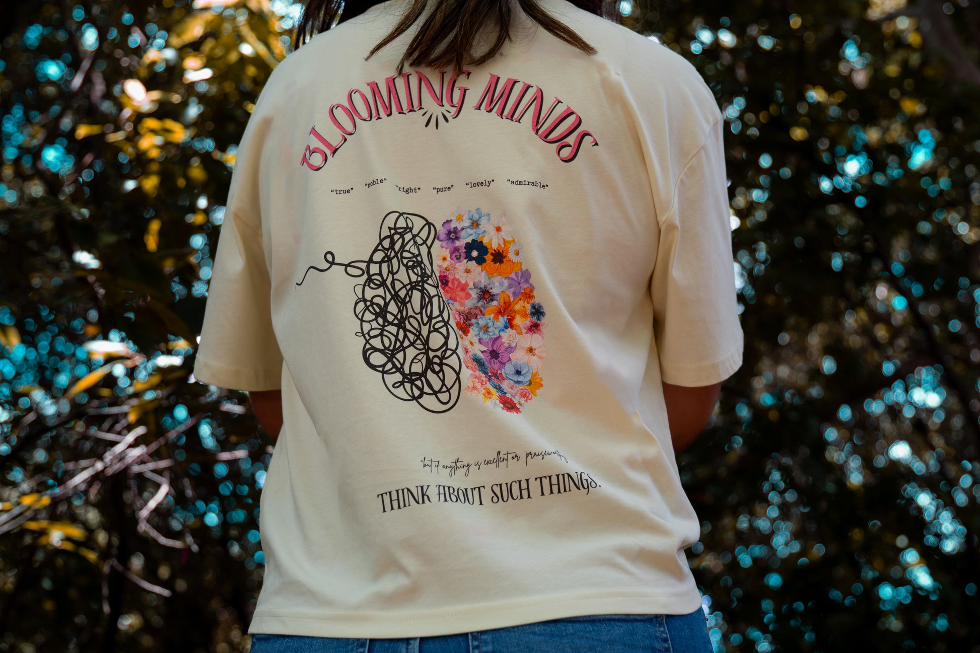 christian apparel tshirt woman blooming minds renew your mind phillipians 4 rags to robes