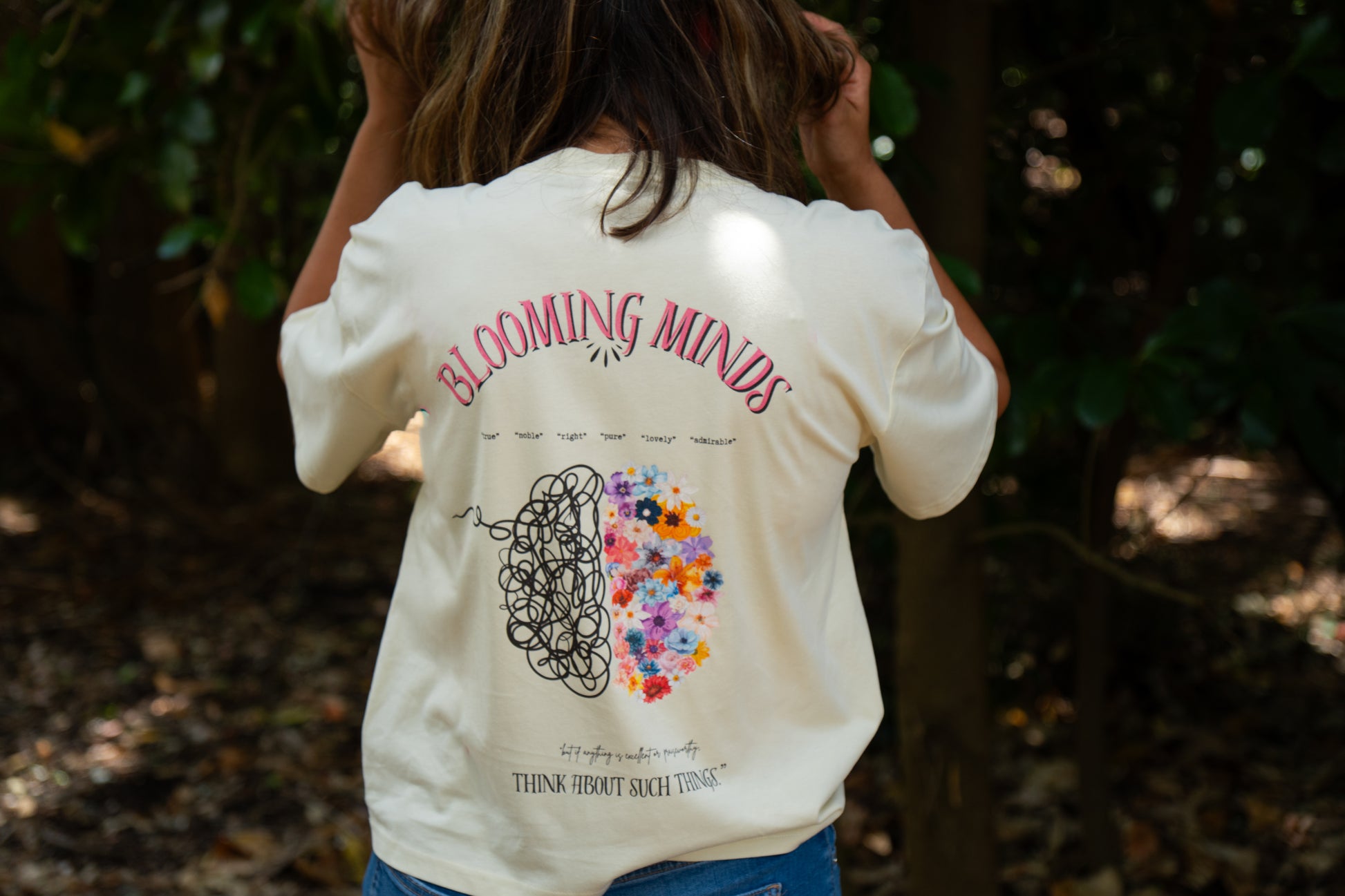 christian apparel tshirt woman blooming minds renew your mind phillipians 4 rags to robes