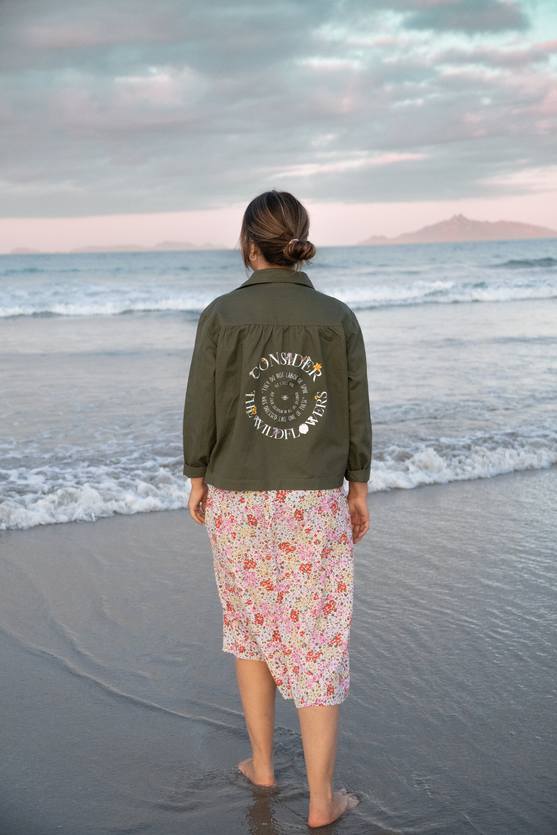 christian jacket army green consider the wildflowers luke 12 christian apparel bible clothing rags to robes brand