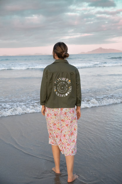 christian jacket army green consider the wildflowers luke 12 christian apparel bible clothing rags to robes brand
