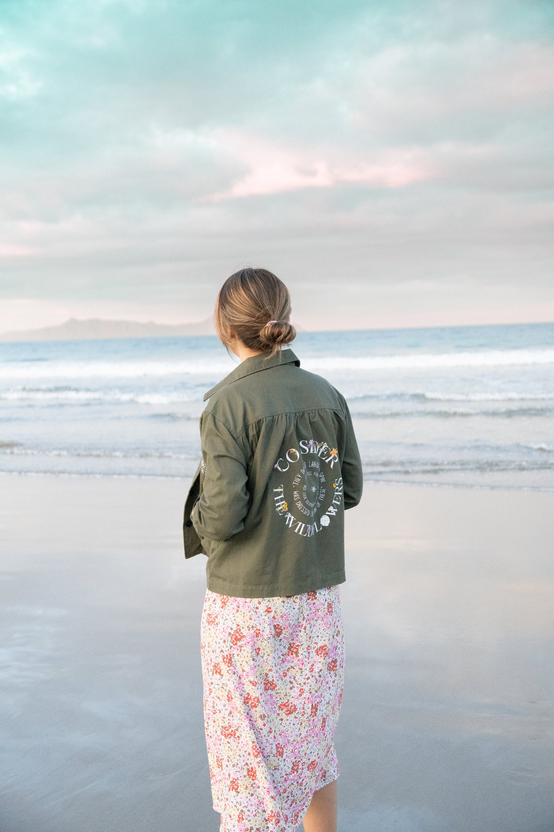christian jacket army green consider the wildflowers luke 12 christian apparel bible clothing rags to robes brand