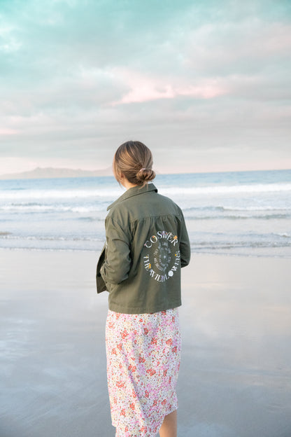 christian jacket army green consider the wildflowers luke 12 christian apparel bible clothing rags to robes brand