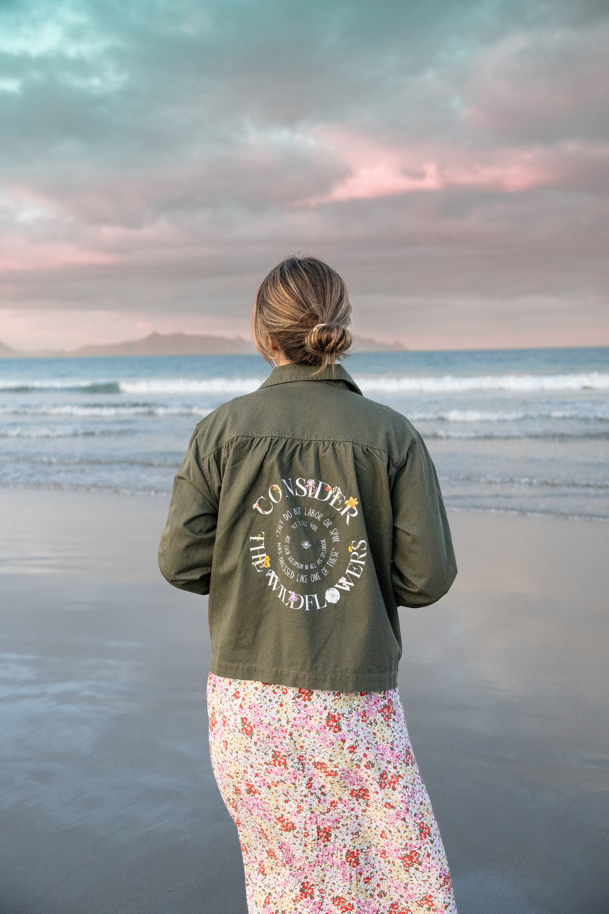 christian jacket army green consider the wildflowers luke 12 christian apparel bible clothing rags to robes brand