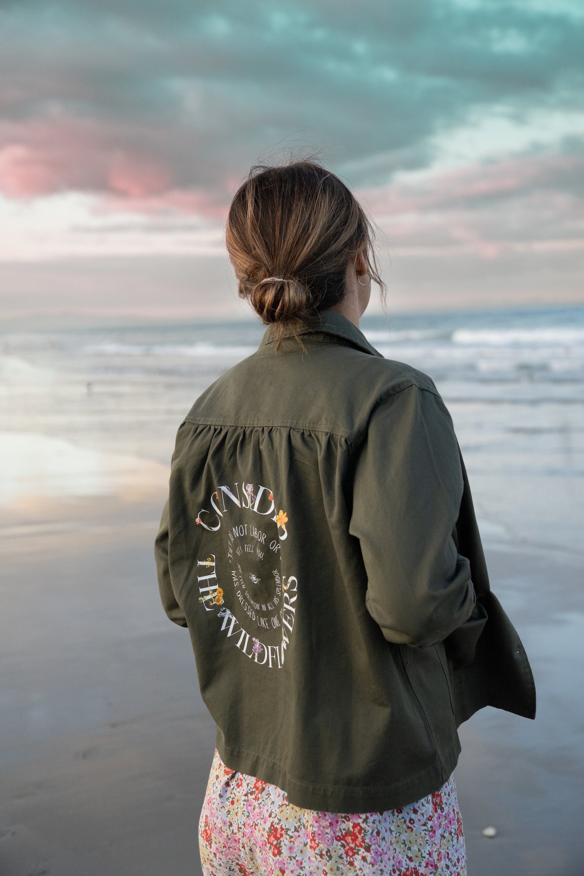 christian jacket army green consider the wildflowers luke 12 christian apparel bible clothing rags to robes brand
