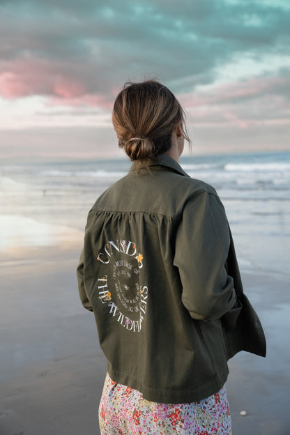 christian jacket army green consider the wildflowers luke 12 christian apparel bible clothing rags to robes brand
