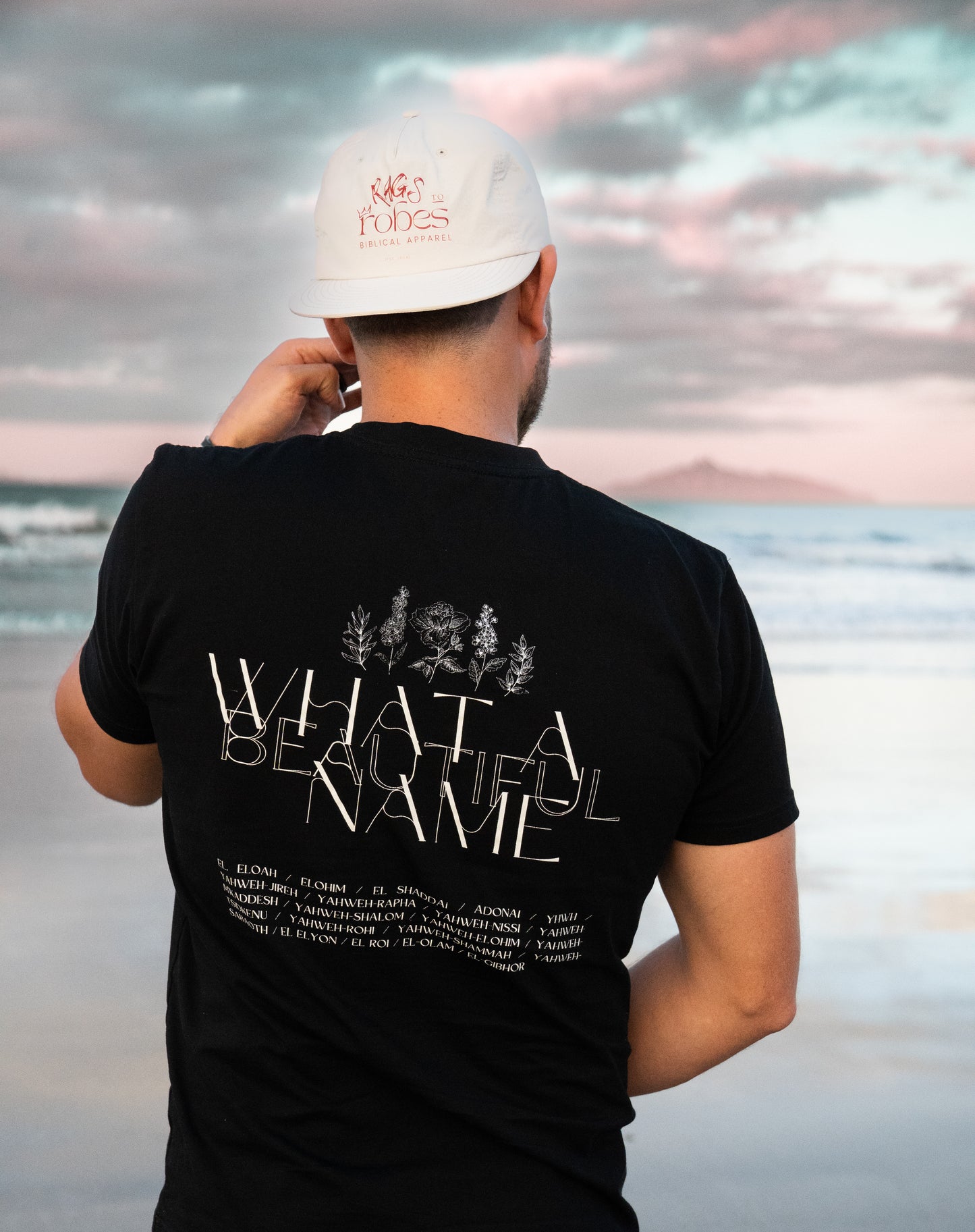 mens christian tee black pocket shirt rags to robes the names of the lord 