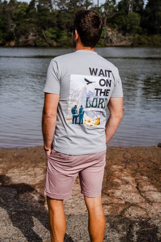 man christian tee wait on the lord